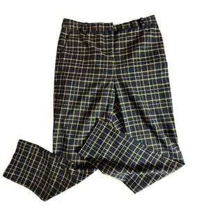 Court & Rowe Navy/Yellow/White plaid Pencil Pant. SZ 10 Preppy, Nautical, Luxury